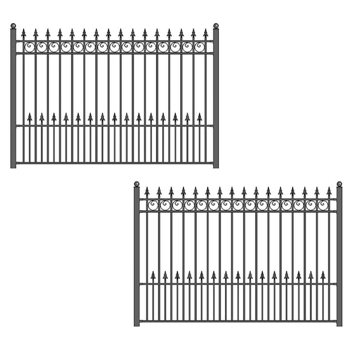 ALEKO 2-Panel Fence Kit London Design 8 ft. x 5 ft. Each Security Fence Panels Steel Fence Kit