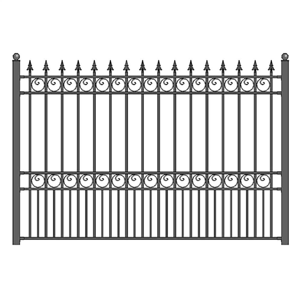 ALEKO 2-Panel Fence Kit London Design 8 ft. x 5 ft. Each Security Fence Panels Steel Fence Kit