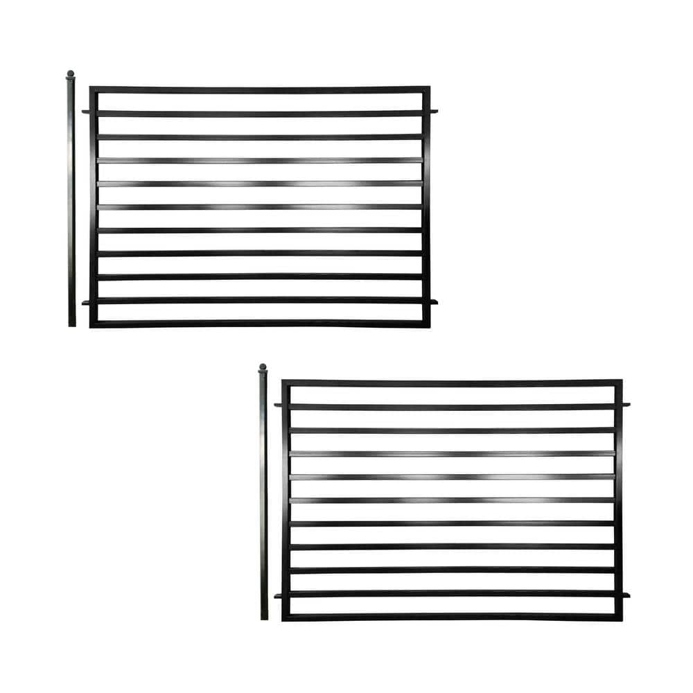ALEKO 8 ft. x 5 ft. Milan Style Security Fence Panels Steel Fence Kit 2-Panel Gate Fence