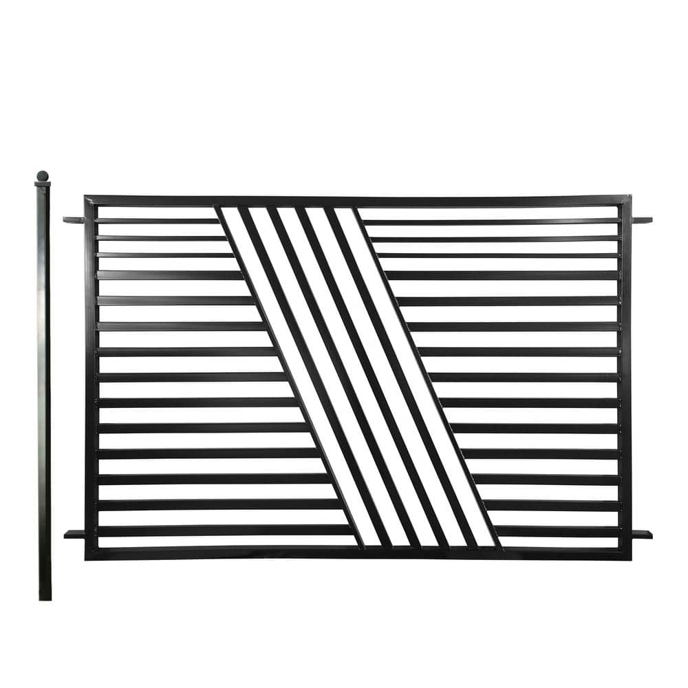 ALEKO 16 ft. x 5 ft. Sofia Style Security Fence Panels Steel Fence Kit 2-Panel Gate Fence