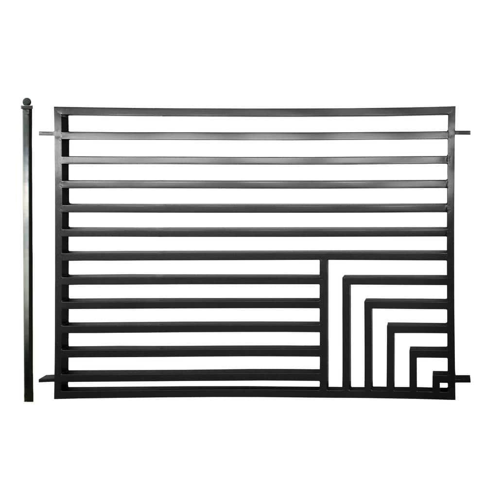 ALEKO Florence Style 5 ft. x 8 ft. Black Iron Fence Panel