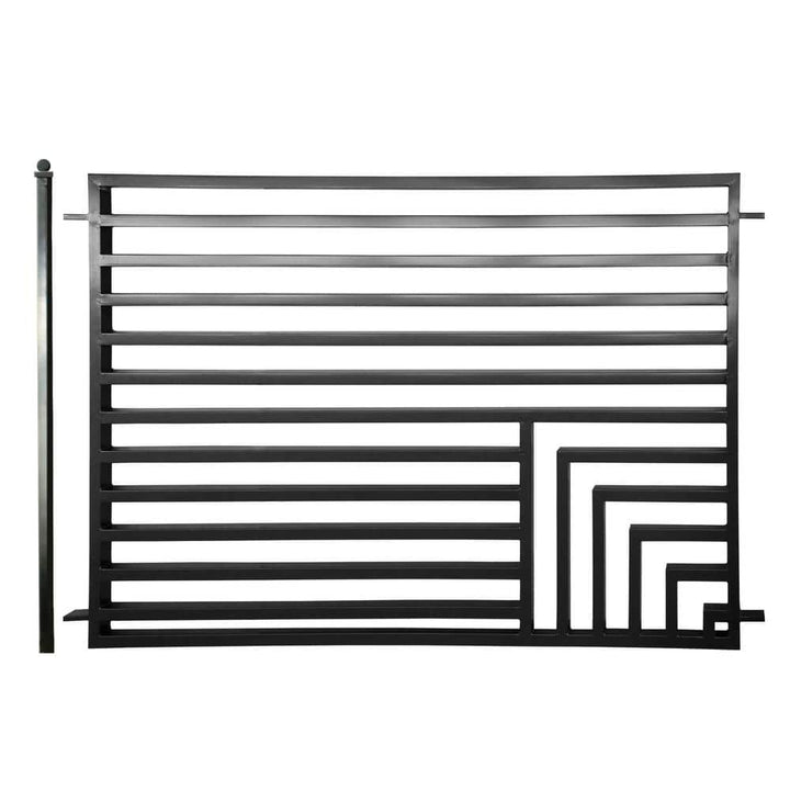 ALEKO Florence Style 5 ft. x 8 ft. Black Iron Fence Panel