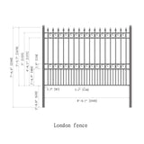 ALEKO London Style 5 ft. x 8 ft. Black Iron Fence Panel