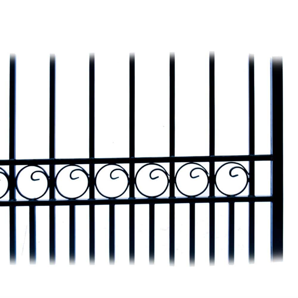 ALEKO London Style 5 ft. x 8 ft. Black Iron Fence Panel