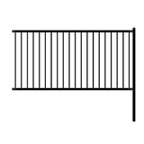 ALEKO Lyon Style 6 ft. x 8 ft. Black Unassembled Steel Fence Panel