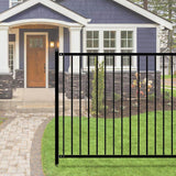 ALEKO Lyon Style 6 ft. x 8 ft. Black Unassembled Steel Fence Panel