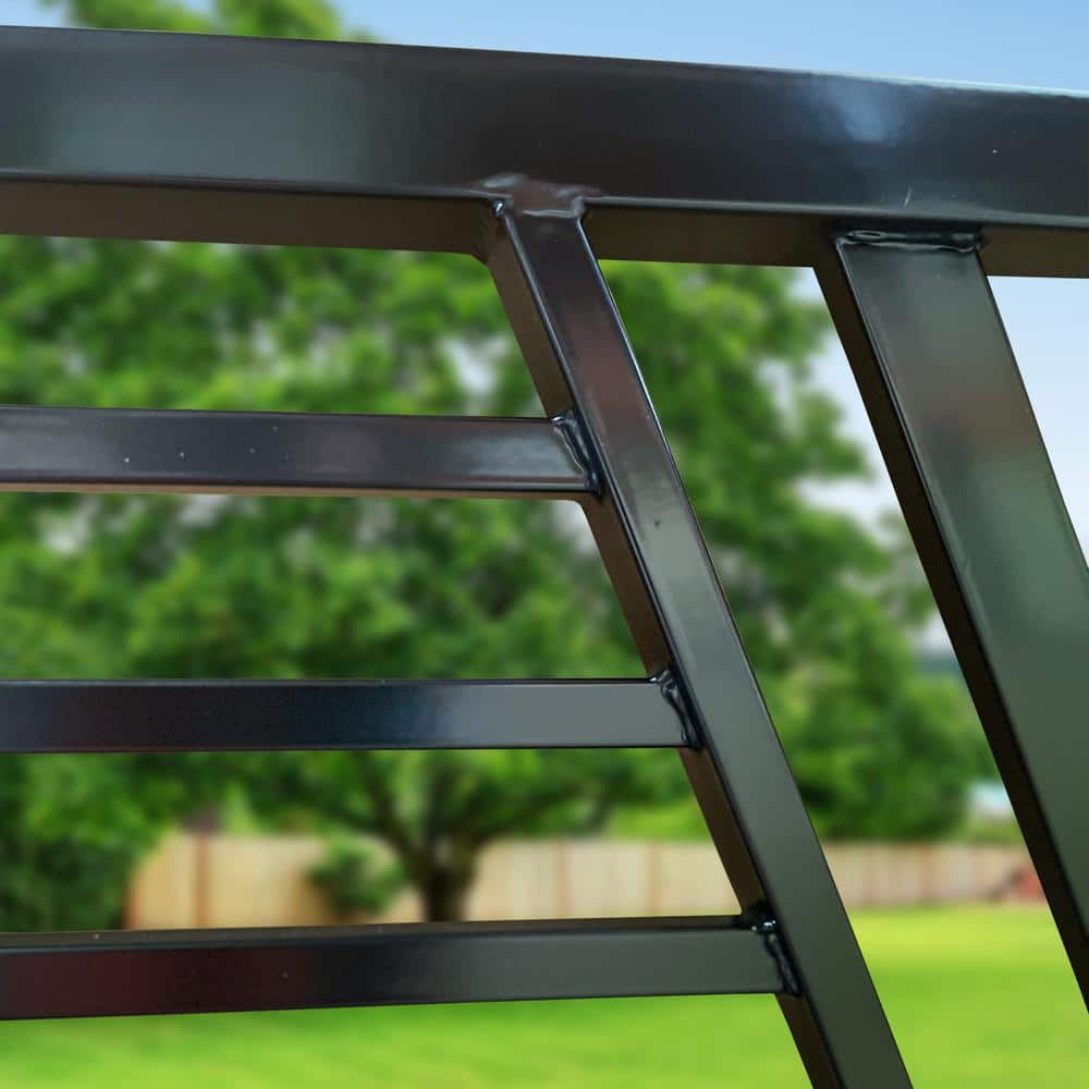ALEKO 8 ft. x 5 ft. Sofia Series Black Metal Iron Fence Gate Panel No Pickets Flat Top