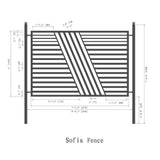 ALEKO 8 ft. x 5 ft. Sofia Series Black Metal Iron Fence Gate Panel No Pickets Flat Top