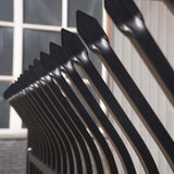 ALEKO 8 ft. x 6 ft. Each 8-Panel Steel Spaced Bar Fence Kit Curved Top Berlin Style Metal Fence Panel