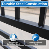 ALEKO 8 ft. x 6 ft. Each 8-Panel Steel Spaced Bar Fence Kit Curved Top Berlin Style Metal Fence Panel