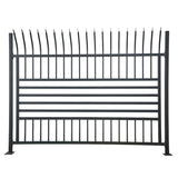 ALEKO 8 ft. x 6 ft. Each 8-Panel Steel Spaced Bar Fence Kit Curved Top Berlin Style Metal Fence Panel