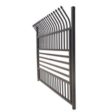 ALEKO 8 ft. x 6 ft. Each 8-Panel Steel Spaced Bar Fence Kit Curved Top Berlin Style Metal Fence Panel