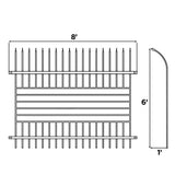 ALEKO 8 ft. x 6 ft. Each 8-Panel Steel Spaced Bar Fence Kit Curved Top Berlin Style Metal Fence Panel