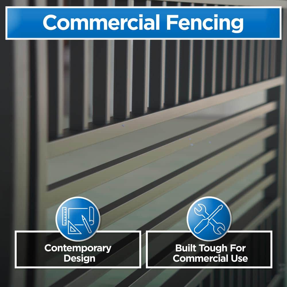 ALEKO 8 ft. x 6 ft. Each 8-Panel Steel Spaced Bar Fence Kit Curved Top Berlin Style Metal Fence Panel