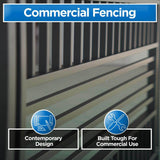 ALEKO 8 ft. x 6 ft. Each 8-Panel Steel Spaced Bar Fence Kit Curved Top Berlin Style Metal Fence Panel