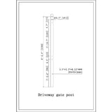 ALEKO Gate Post 8' x 3.5" x 3.5" for Dual Swing Driveway Gates - Set of 2