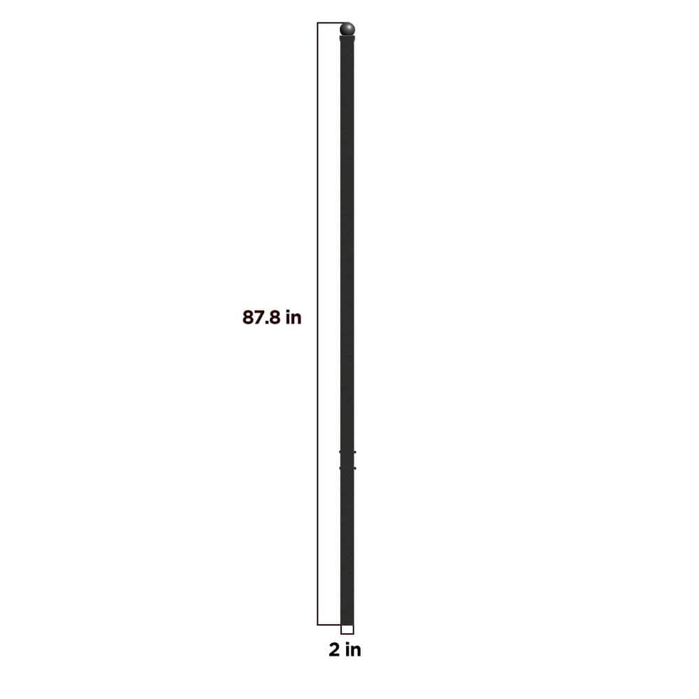 ALEKO Fence Post for 5.5 x 5 Ft. DIY Fence Kits - 7.3 Ft. - Black