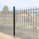 ALEKO Fence Post for 5.5 x 5 Ft. DIY Fence Kits - 7.3 Ft. - Black