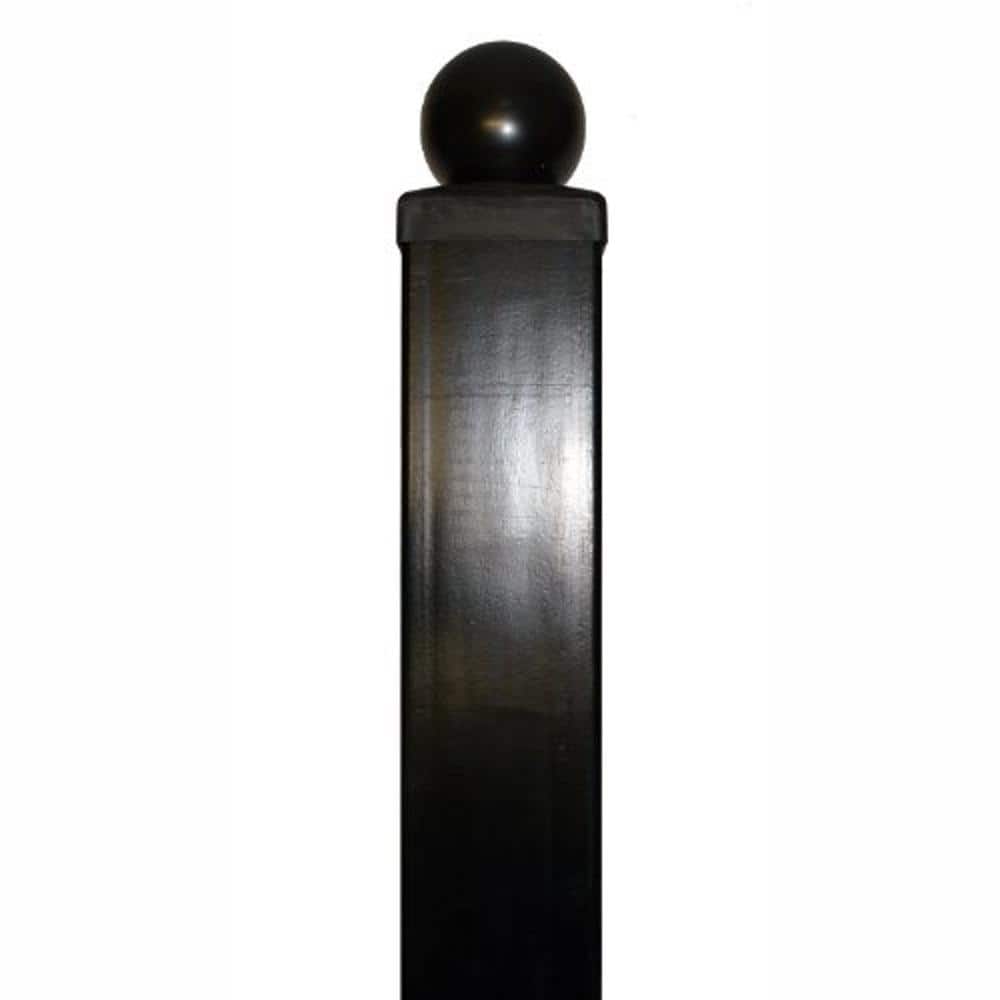 ALEKO 3.5 in. x 3.5 in. x 108 in. Black Steel Driveway Gate Post for Dual Oslo, Madrid, Stockholm Driveway Gates
