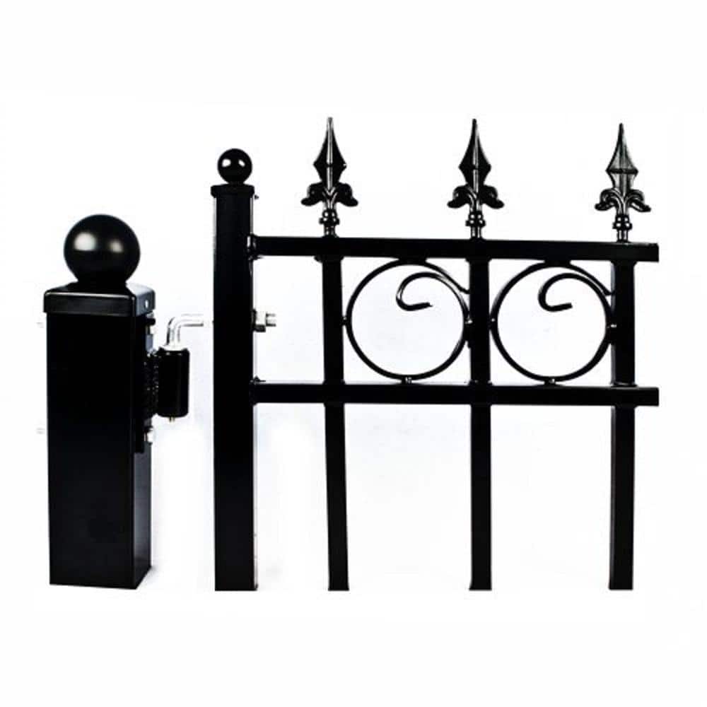 ALEKO 3.5 in. x 3.5 in. x 108 in. Black Steel Driveway Gate Post for Dual Oslo, Madrid, Stockholm Driveway Gates