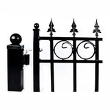 ALEKO 3.5 in. x 3.5 in. x 108 in. Black Steel Driveway Gate Post for Dual Oslo, Madrid, Stockholm Driveway Gates
