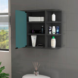 Amucolo 23.6 in. W x 19.6 in. H Rectangular Black Wall Surface Mount Bathroom Storage Medicine Cabinet with Mirror and Shelves