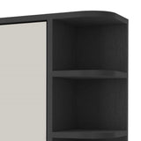 Amucolo 23.6 in. W x 19.6 in. H Rectangular Black Wall Surface Mount Bathroom Storage Medicine Cabinet with Mirror and Shelves