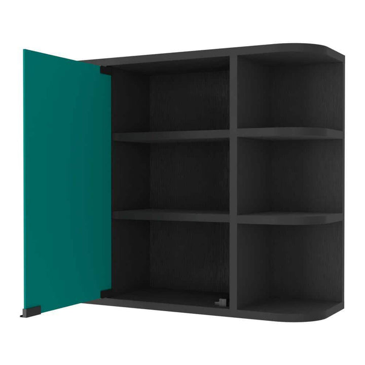 Amucolo 23.6 in. W x 19.6 in. H Rectangular Black Wall Surface Mount Bathroom Storage Medicine Cabinet with Mirror and Shelves