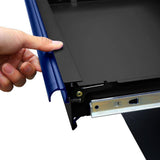 Montezuma 56 in. W x 24 in. D 11-Drawer Roller Cabinet Tool Chest with Power and USB Outlets in Black and Blue
