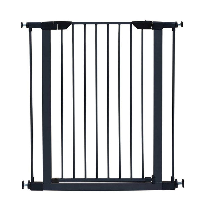 Angel Sar 29-38 in. W x 39 in. H Pressure Mounted Dog Gate, Walk-Through Steel Baby Gate Includes Two 3-Inch-Wide Extensions