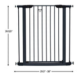 Angel Sar 29-38 in. W x 39 in. H Pressure Mounted Dog Gate, Walk-Through Steel Baby Gate Includes Two 3-Inch-Wide Extensions