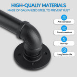 Angel Sar 4 ft. Black Metal Pipe Stair Handrail for Indoor and Outdoor Wall Mount Support