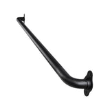 Angel Sar 4 ft. Matte Black Metal Industrial Pipe Wall Handrail, Pipe Barn Door Pull Handle for Indoor and Outdoor Deck Hand Rail