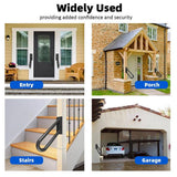 Angel Sar 1.33 ft. Black Metal Heavy-Duty Hand Rails, Non-Slip, 1-2 Step Wall-Mounted Grab Bars for Outdoor Steps