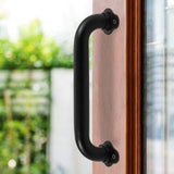 Angel Sar 1 ft. Matte Black Metal Industrial Pipe Wall Handrail, Pipe Barn Door Pull Handle for Indoor and Outdoor Deck Hand Rail