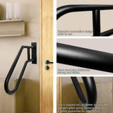 Angel Sar 2.17 ft. Black Metal 1-3 Step Handrail, Outdoor Steps Wall Mount for Kids, Elderly, Pregnant Women, Disabled