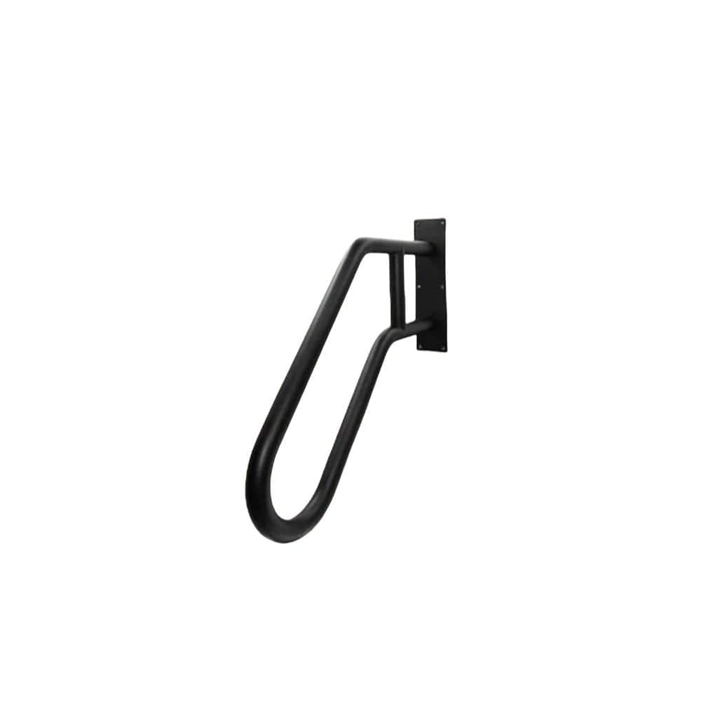 Angel Sar 2.17 ft. Black Metal 1-3 Step Handrail, Outdoor Steps Wall Mount for Kids, Elderly, Pregnant Women, Disabled