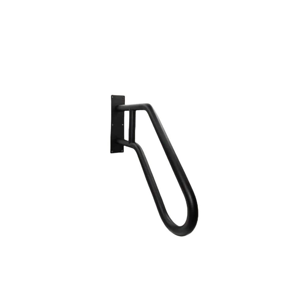 Angel Sar 2.17 ft. Black Metal 1-3 Step Handrail, Outdoor Steps Wall Mount for Kids, Elderly, Pregnant Women, Disabled