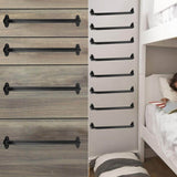 Angel Sar 2 ft. Matte Black Metal Industrial Pipe Wall Handrail, Pipe Barn Door Pull Handle for Indoor and Outdoor Deck Hand Rail