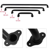 Angel Sar 2 ft. Matte Black Metal Industrial Pipe Wall Handrail, Pipe Barn Door Pull Handle for Indoor and Outdoor Deck Hand Rail