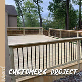 Angel Sar 29 in. Black Myard Classic Hollow Round Iron Deck Balusters for Deck Railing Porch (50-Pack)