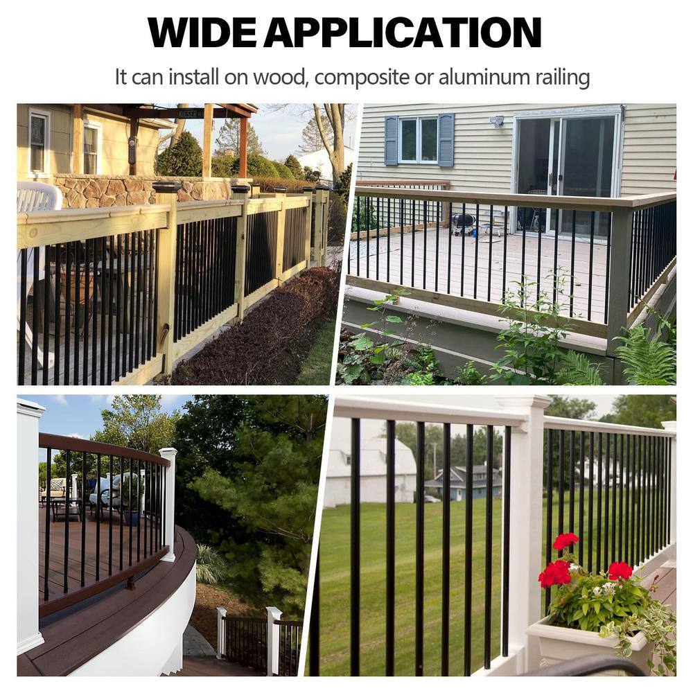 Angel Sar 26 in. Deck Balusters, Hollow Round Aluminum Balusters for Deck Railing (101-Pack)