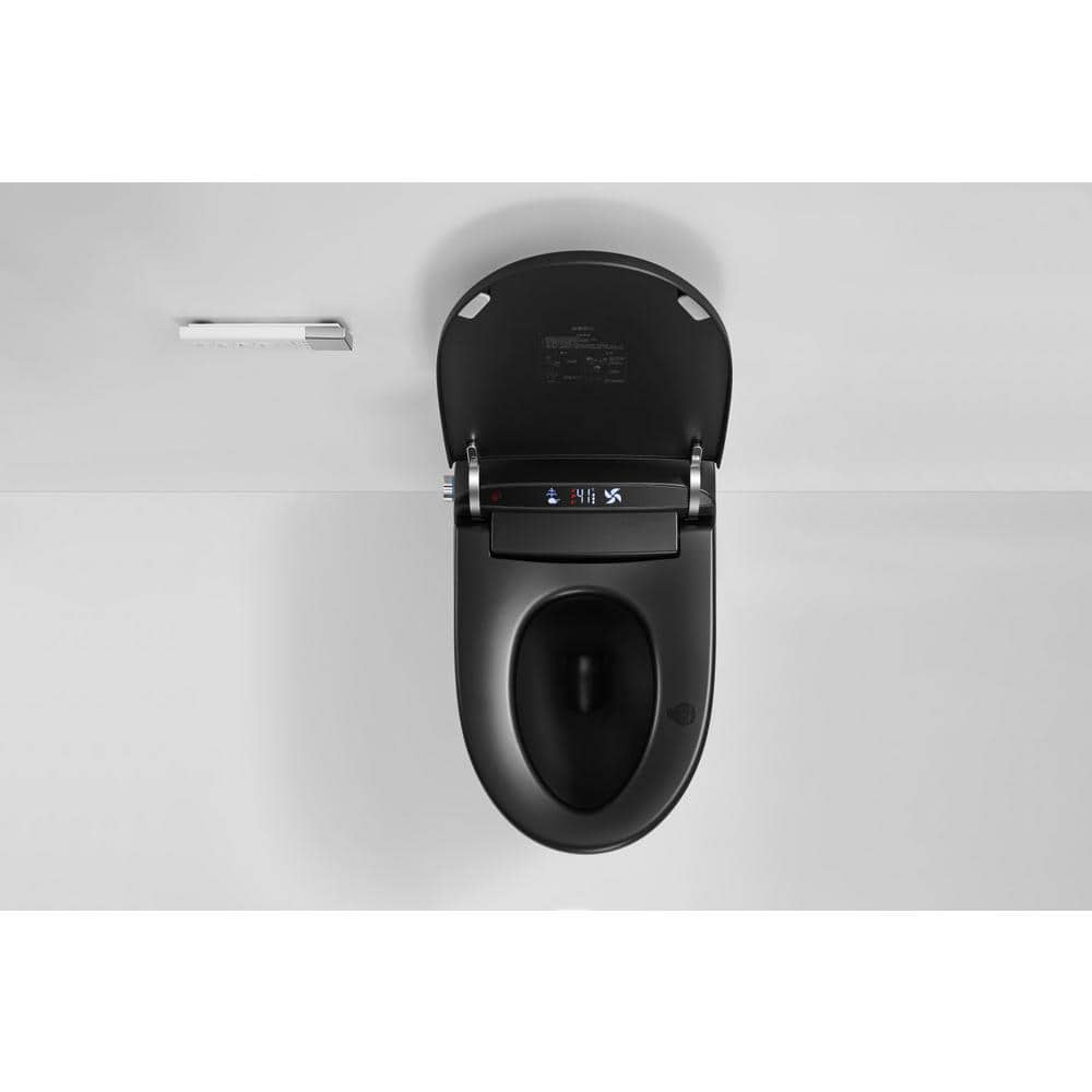 ANGELES HOME Black Smart Bidet Toilet with Heated Seat and Auto Flush