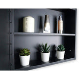 ANGELES HOME 24 in. W x 30 in. H Rectangular Aluminum Medicine Cabinet with Mirror and 2-Shelves, Surface-Mount or Recessed