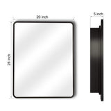 Aosspy 20 in. W x 28 in. H Medium Rectangular Black Aluminum Alloy Framed Recessed/Surface Mount Medicine Cabinet with Mirror