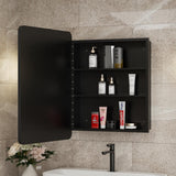 Aosspy 20 in. W x 28 in. H Medium Rectangular Black Aluminum Alloy Framed Recessed/Surface Mount Medicine Cabinet with Mirror