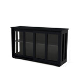 Modern 41.92 in. W x 12.99 in. D x 24.60 in. H in Black MDF Assemble Floor Diagonal Kitchen Cabinet Double Glass Doors