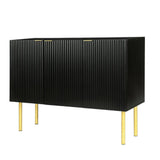 47 in. W x 17 in. D x 37 in. H in Black Particle Board Assemble Upper Pantry Kitchen Cabinet with Gold Metal Legs