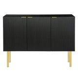 47 in. W x 17 in. D x 37 in. H in Black Particle Board Assemble Upper Pantry Kitchen Cabinet with Gold Metal Legs