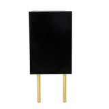 47 in. W x 17 in. D x 37 in. H in Black Particle Board Assemble Upper Pantry Kitchen Cabinet with Gold Metal Legs
